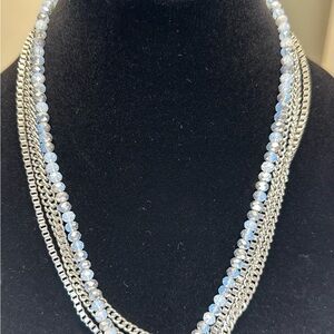 Joe Fresh Silver and Light Blue Layered Necklace